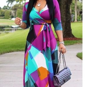 Color Block Maxi Dress